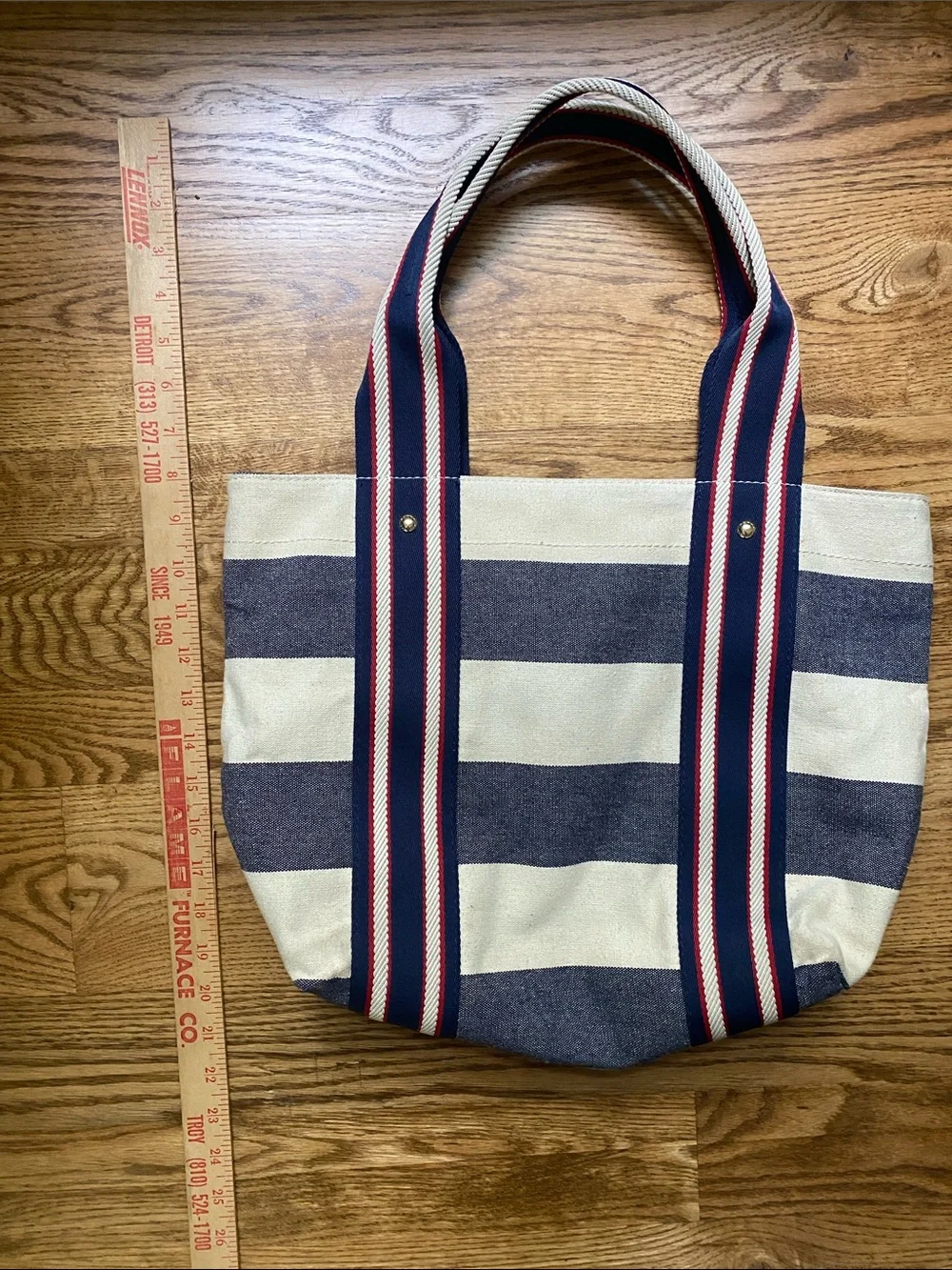 Tommy Hilfiger canvas tote bag weekender shopper stripe travel beach rugby large